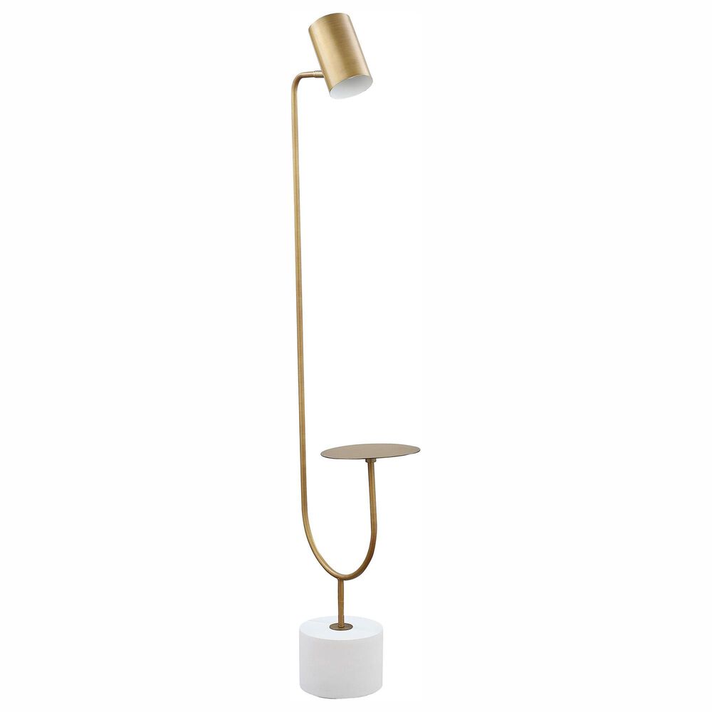 Pacific Landing Jodie Floor Lamp in Antique Brass and Grey, , large