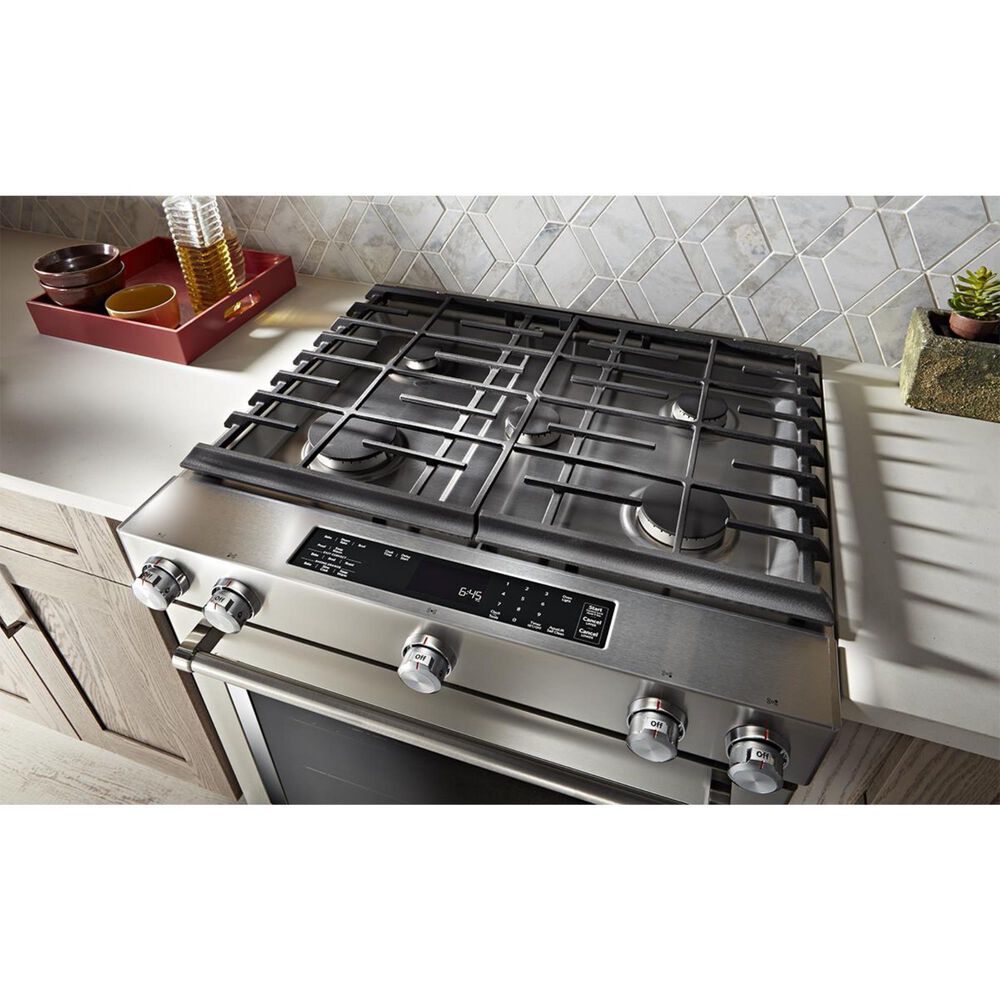 KitchenAid 30&quot; 5-Burner Dual Fuel Convection Slide-In Range with Baking Drawer in Stainless Steel, , large