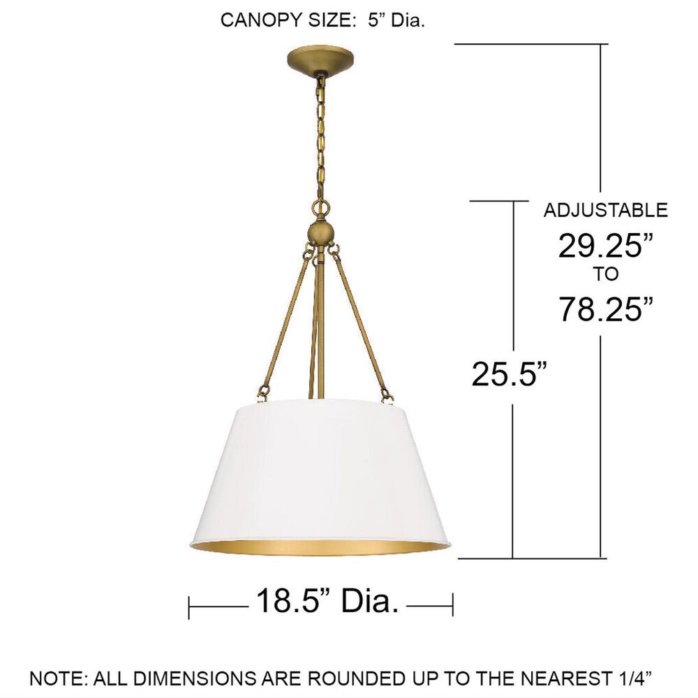 Quoizel Aberdale 4-Light Pendant in White and Gold, , large