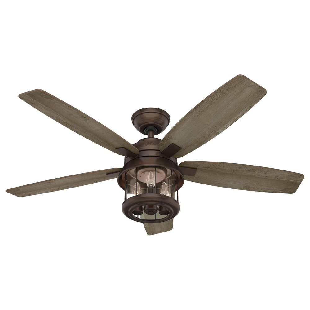 Hunter Coral Bay 52" Outdoor Ceiling Fan with Lights in Weathered Copper, , large