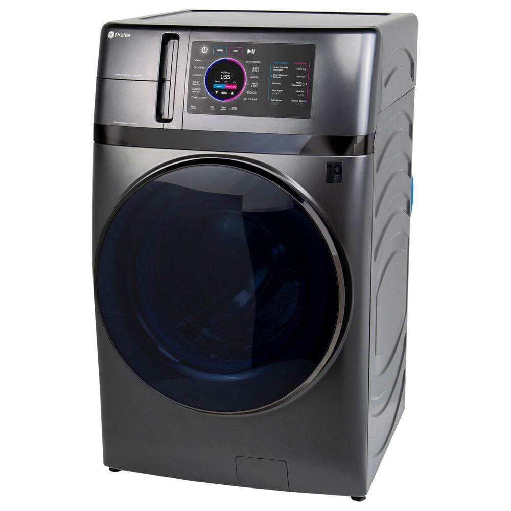 GE Profile 4.8 Cu. Ft. Ultra Fast Combo Washer/Dryer with 7&quot; Pedestal in Slate, , large