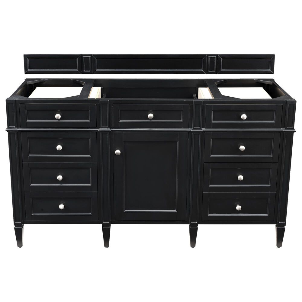 James Martin Brittany 60&quot; Single Bathroom Vanity in Black Onyx with 3 cm Eternal Marfil Quartz Top and Rectangle Sink, , large