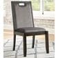 Signature Design by Ashley Hyndell Upholstered Side Chair with Faux Velvet Upholstery in Dark Brown Finish, , large