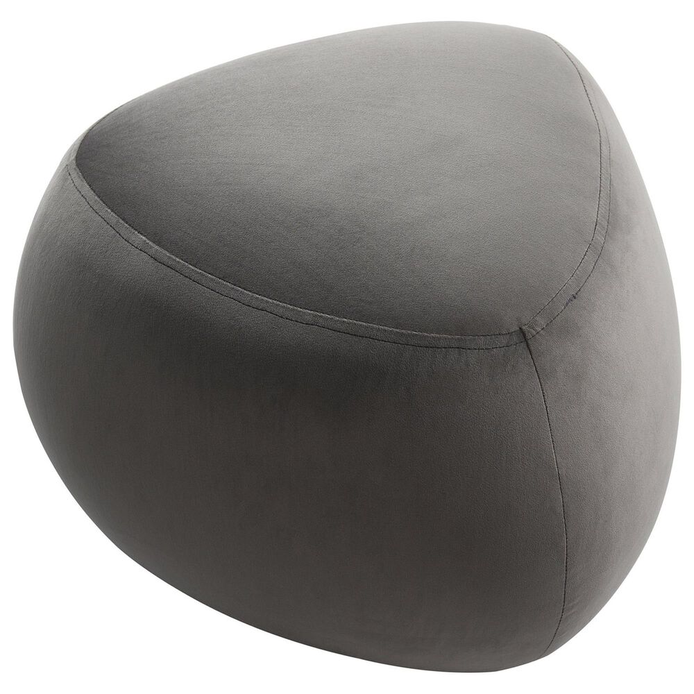 Flair Industries River Rock Hassock Ottoman in Charcoal Gray, , large