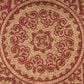 L&R Resources Synergy 54125RED 4" Round Tan and Raspberry Red Area Rug, , large