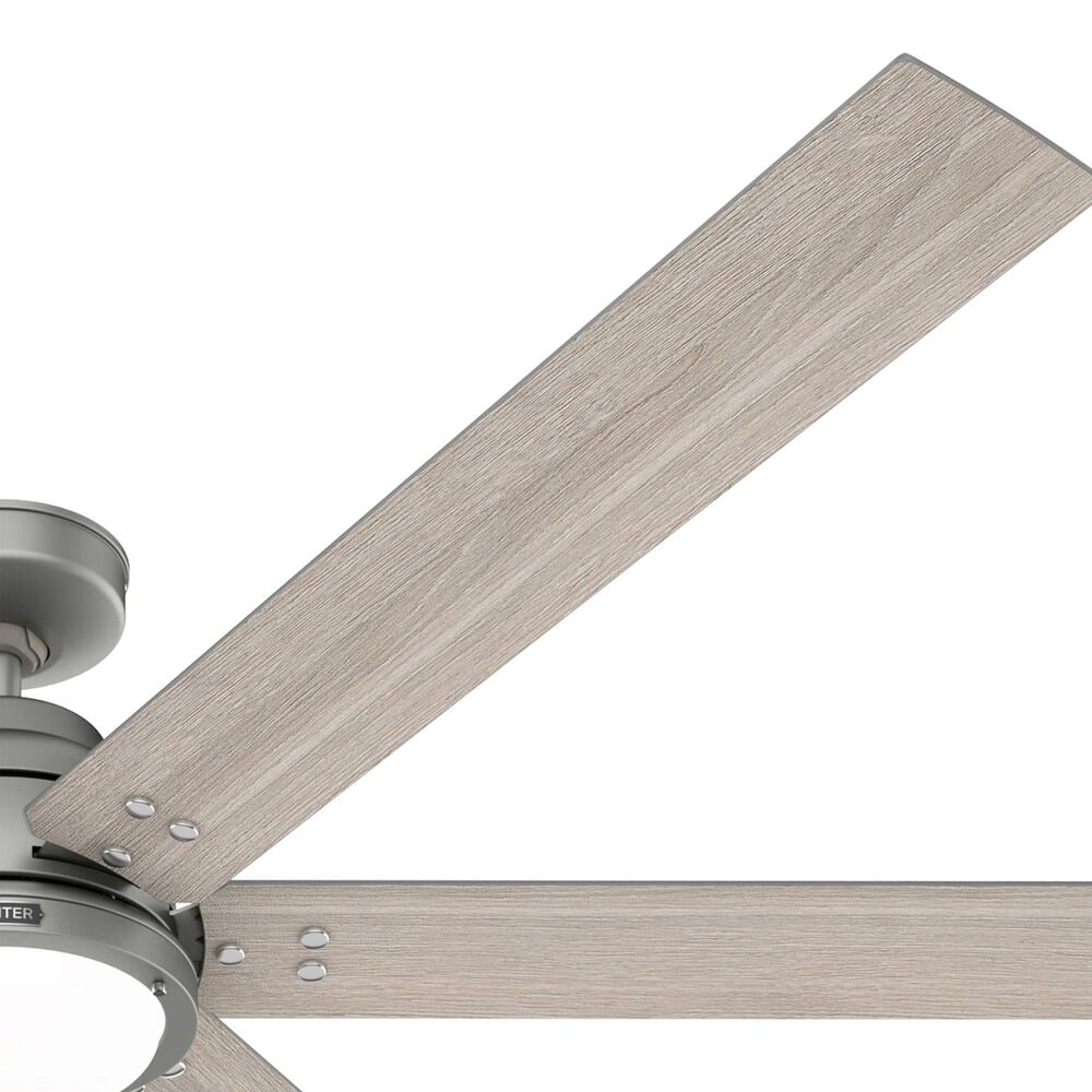 Hunter Gravity 72&quot; Ceiling Fan with LED Light in Matte Silver, , large