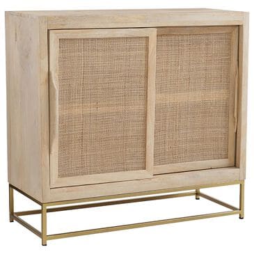 37B Urban Boho Raphael Cabinet with Two Sliding Doors in Natural and Gold, , large