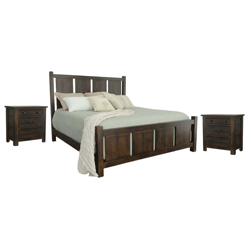 Tiddal Home Woodbury 3-Piece Queen Bedroom Set with 2 Nightstands in Vintage Pine, , large