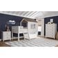 Eastern Shore Lodge Twin over Loft Complete Bunk Bed with Ladder and Fencing in Cookies and Cream, , large