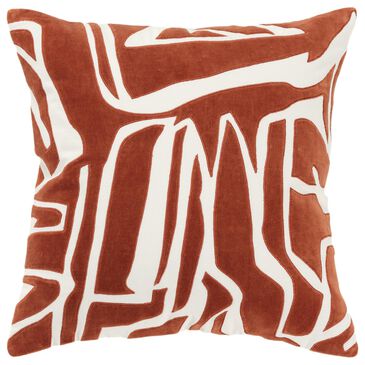 Rizzy Home 20" x 20" Abstract Down Filled Throw Pillow in Ivory and Terracotta, , large