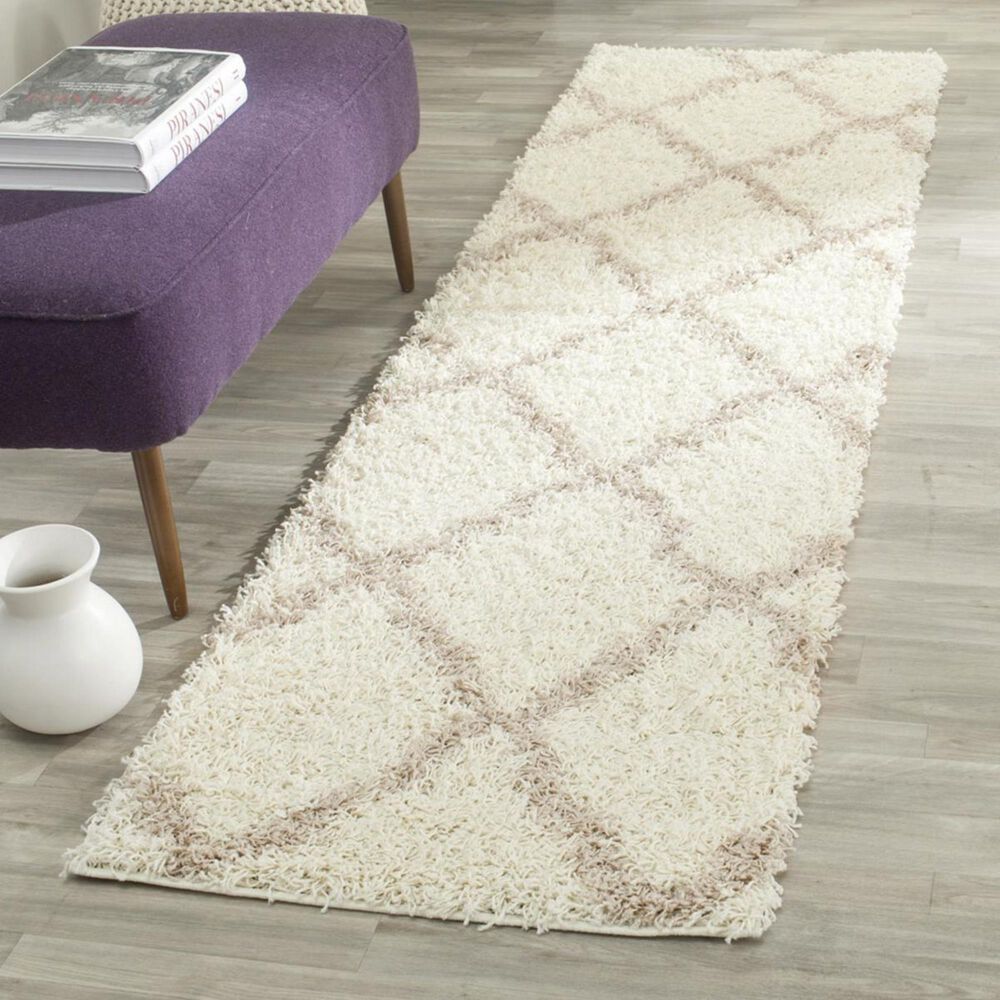 Safavieh Dallas Shag SGD257B-212 2&#39;3&quot; x 12&#39; Ivory/Beige Runner, , large