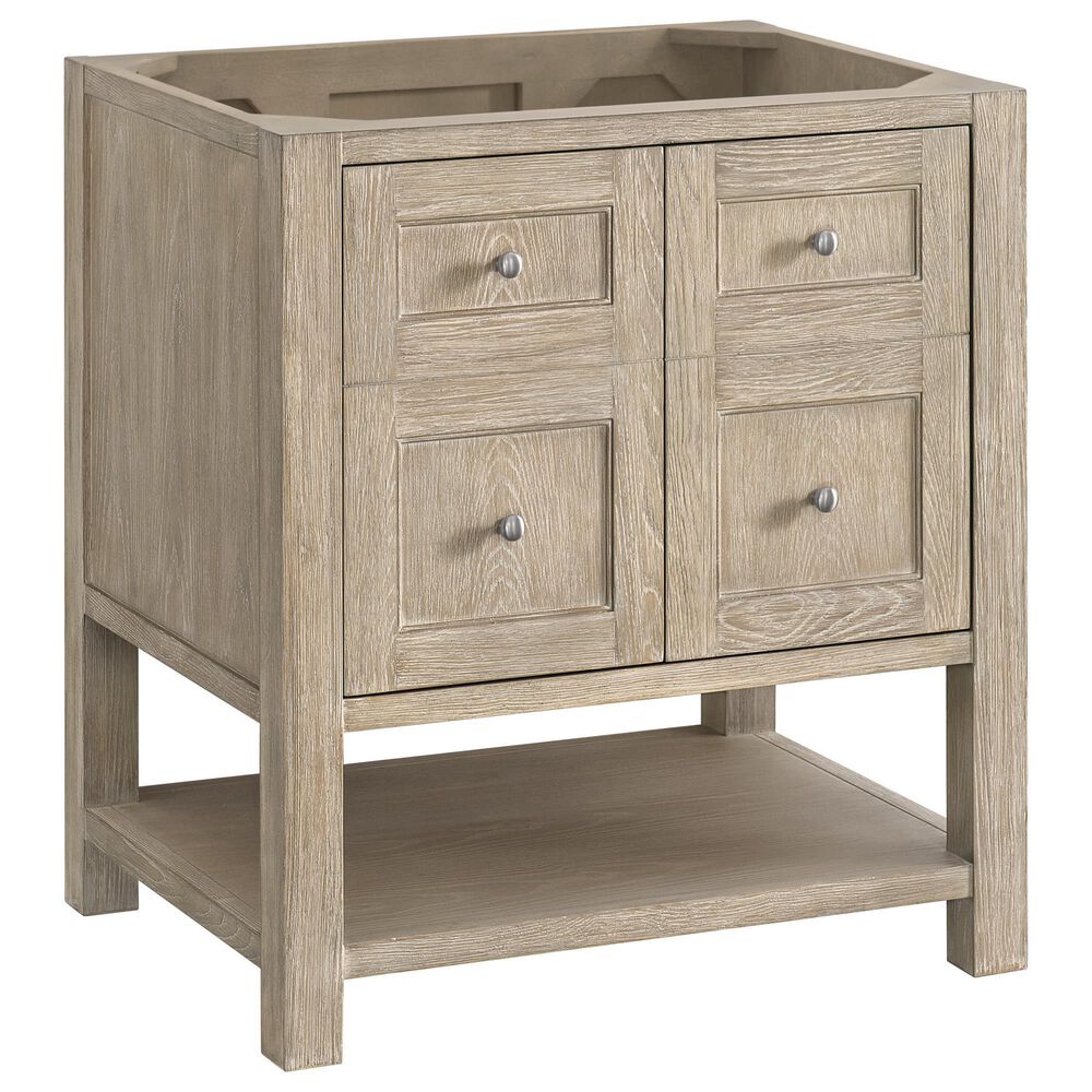 James Martin Breckenridge 30&quot; Single Vanity in Whitewashed Oak with 3 cm Victorian Silver Quartz Top, , large