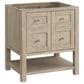 James Martin Breckenridge 30" Single Vanity in Whitewashed Oak with 3 cm Victorian Silver Quartz Top, , large