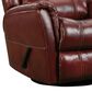 Homestretch Leather Swivel Glider Recliner in Red, , large