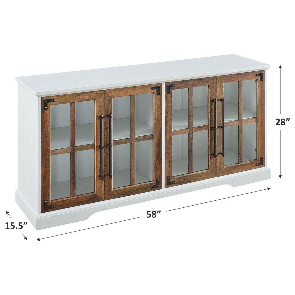 Walker Edison Abigail 58 Tv Stand In Brushed Whiterustic Oak Shop Nfm