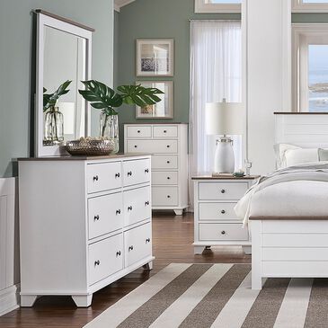 Archbold Furniture Company Portland 6-Drawer Dresser Only in Snow White and Driftwood, , large