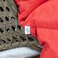 Leisuremod 57" Patio 2-Seat Hanging Egg Swing Chair with Red Cushion in Beige, , large