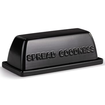 Demdaco Spread Goodness Butter Dish in Black, , large