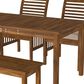 Walker Edison Midland 4-Piece Patio Dining Set with Leg Table in Dark Brown, , large