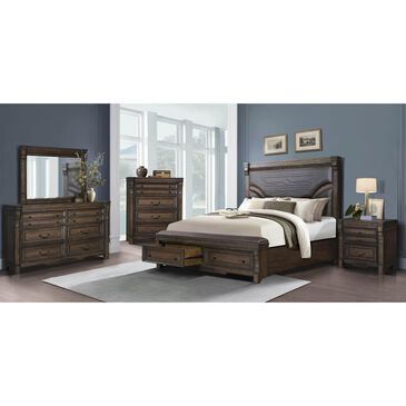 Sasha Lee Grand Teton 3 Piece King Storage Bedroom Set in Warm Brown Oak, , large