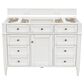 James Martin Brittany 48" Single Bathroom Vanity in Bright White with 3 cm Eternal Serena Quartz Top and Rectangle Sink, , large