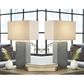Signature Design by Ashley Sofa in Slate and a Pair of Lamps Set, , large