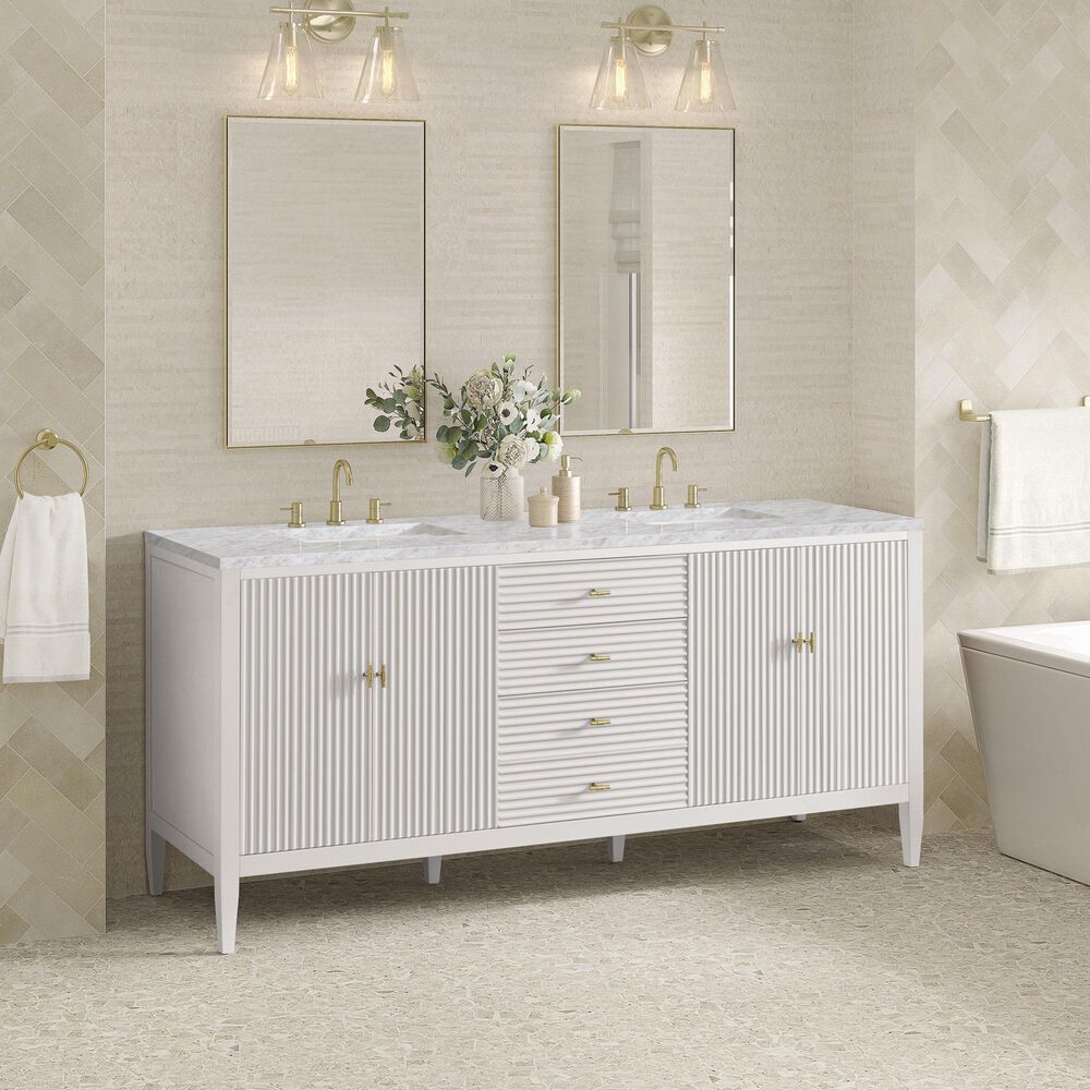 James Martin Myrrin 72&quot; Vanity in Bright White, , large