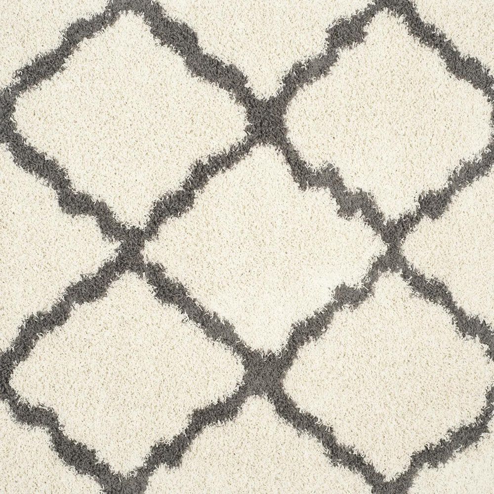 Safavieh Dallas Shag SGD257H-5 5&#39;1&quot; x 7&#39;6&quot; Ivory/Dark Grey Area Rug, , large