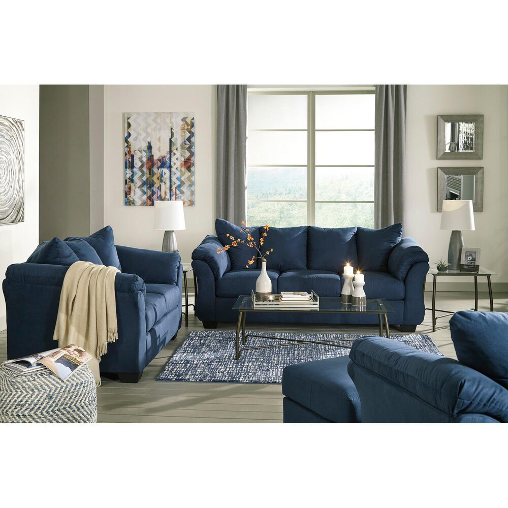 Signature Design by Ashley Darcy Ottoman in Blue, , large