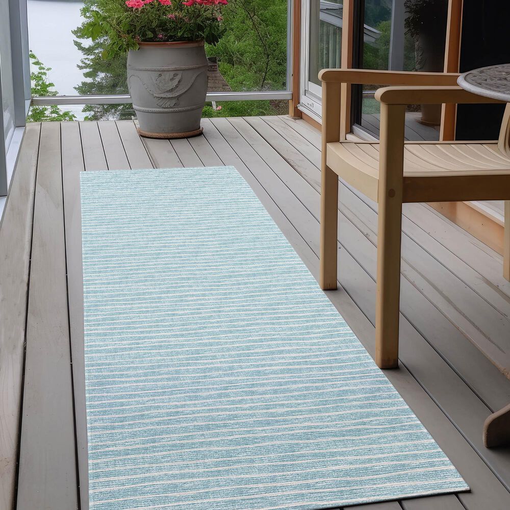 Dalyn Rug Company Laidley 2&#39;3&quot; x 7&#39;6&quot; Sky Blue Indoor/Outdoor Runner, , large