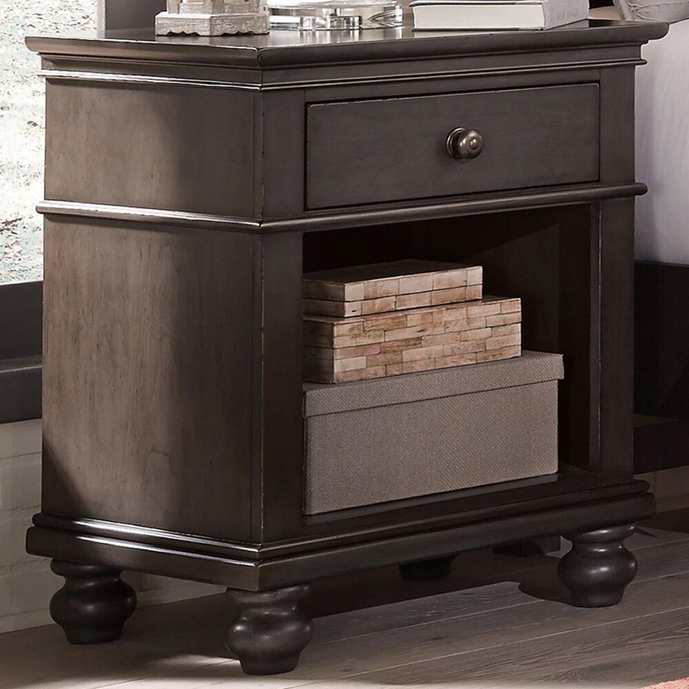 Riva Ridge Oxford 1-Drawer Nightstand in Peppercorn, , large