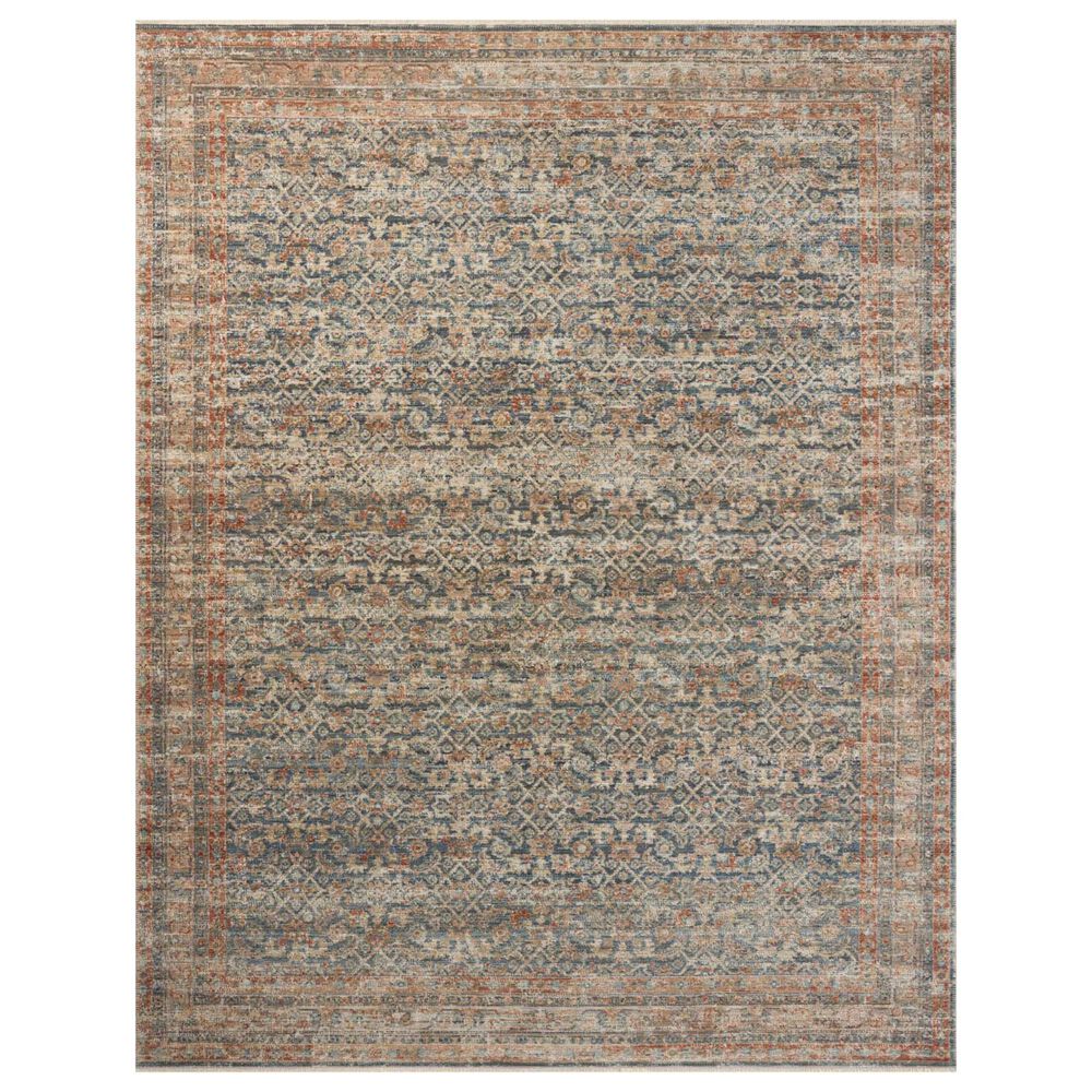 Loloi Heritage 10" x 14" Blue and Rust Area Rug, , large