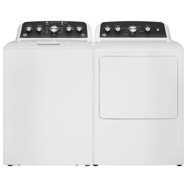 GE 4.5 Cu. Ft. Top Load Washer with Stainless Steel Basket and 7.2 Cu. Ft. Gas Dryer Laundry Pair in White, , large