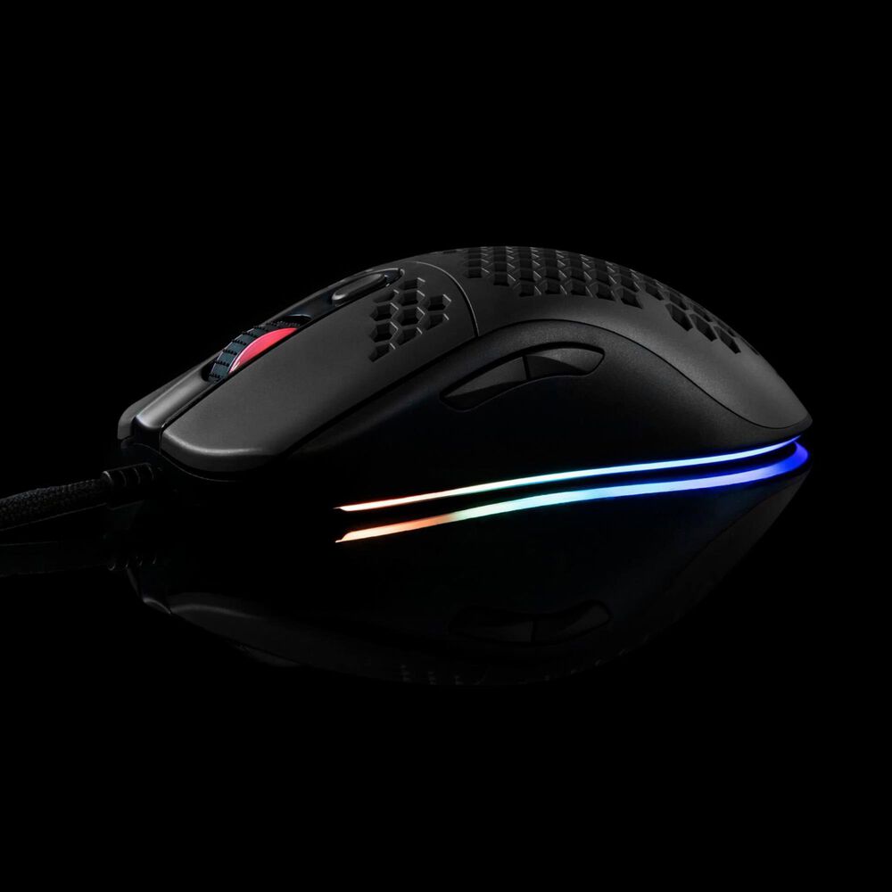 Arozzi Favo Ultra Lightweight Customizable RGB Gaming Mouse with Honeycomb Pattern, Pixart 3389 Sensor, and Omron 20M Switches - Black, , large