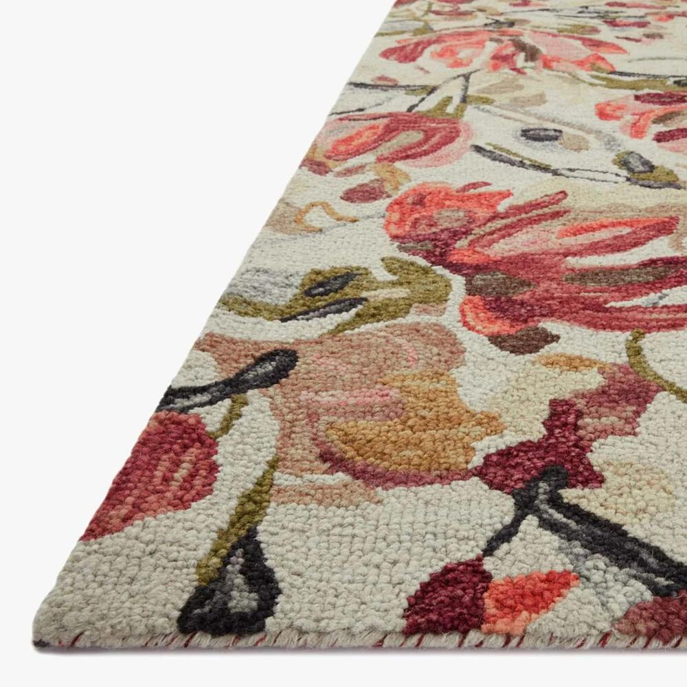 Loloi Belladonna 2&#39;3&quot; x 3&#39;9&quot; Ivory and Raspberry Area Rug, , large