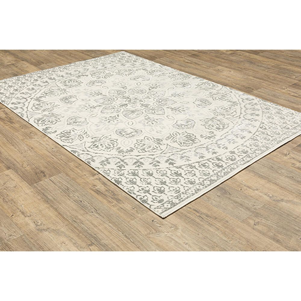 Oriental Weavers Capistrano Distressed 517C1 9&#39;10&quot; x 12&#39;10&quot; Ivory and Grey Area Rug, , large