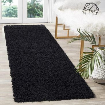 Safavieh Athens Shag SGA119K 2"3" x 8" Black Runner, , large