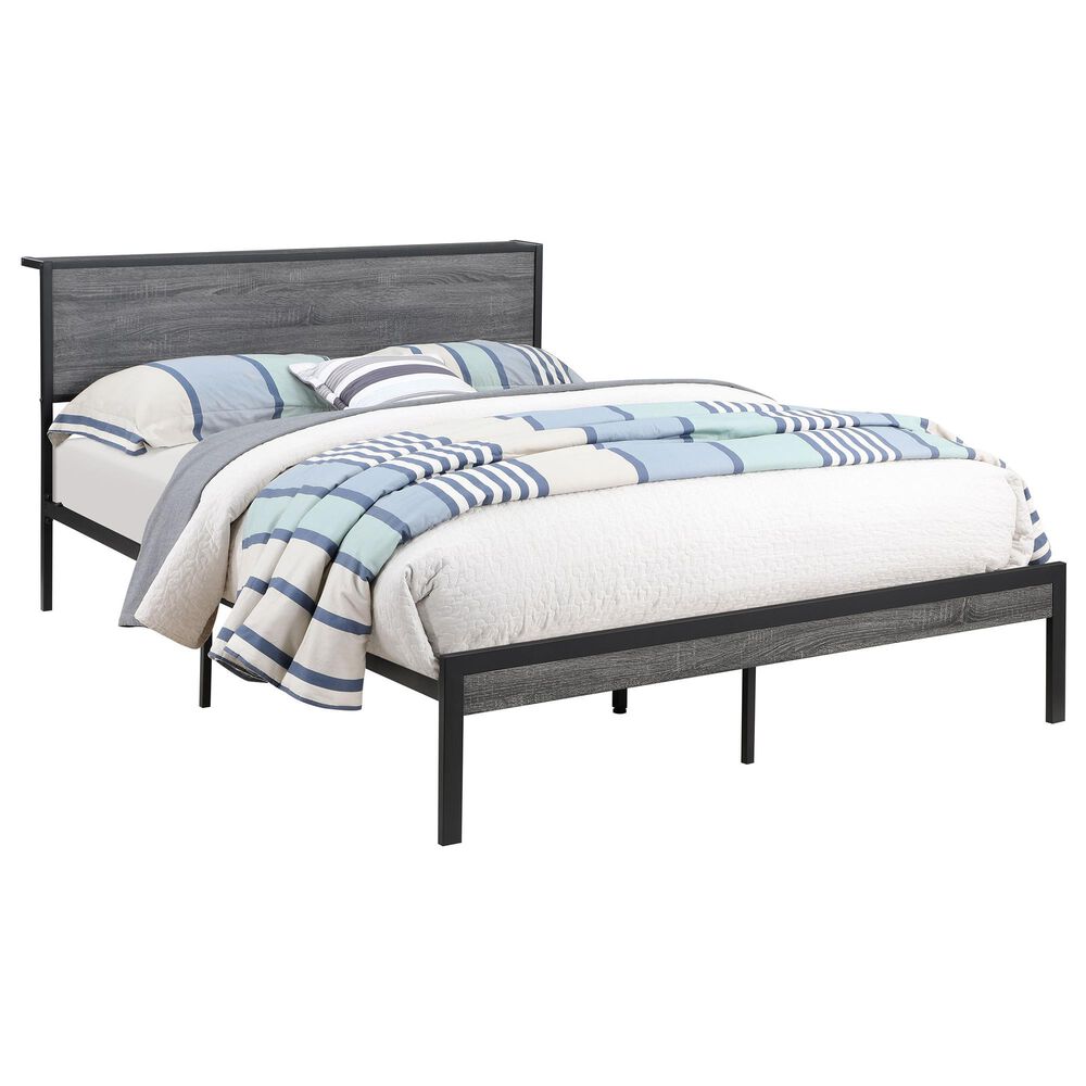 Pacific Landing Ricky Full Platform Bed in Grey, , large