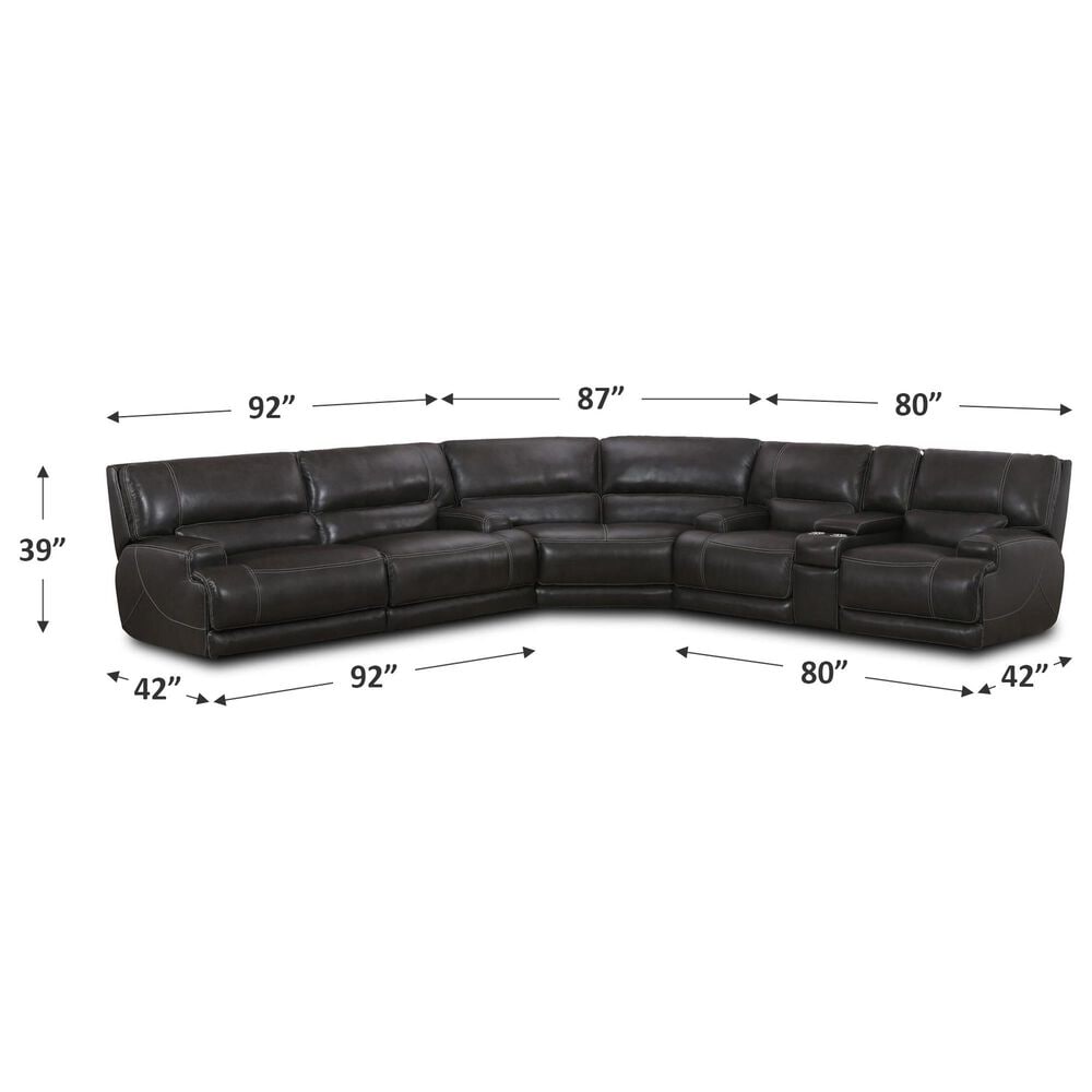 Sienna Designs 3-Piece Power Reclining Reversible Curved Sectional in Gray, , large