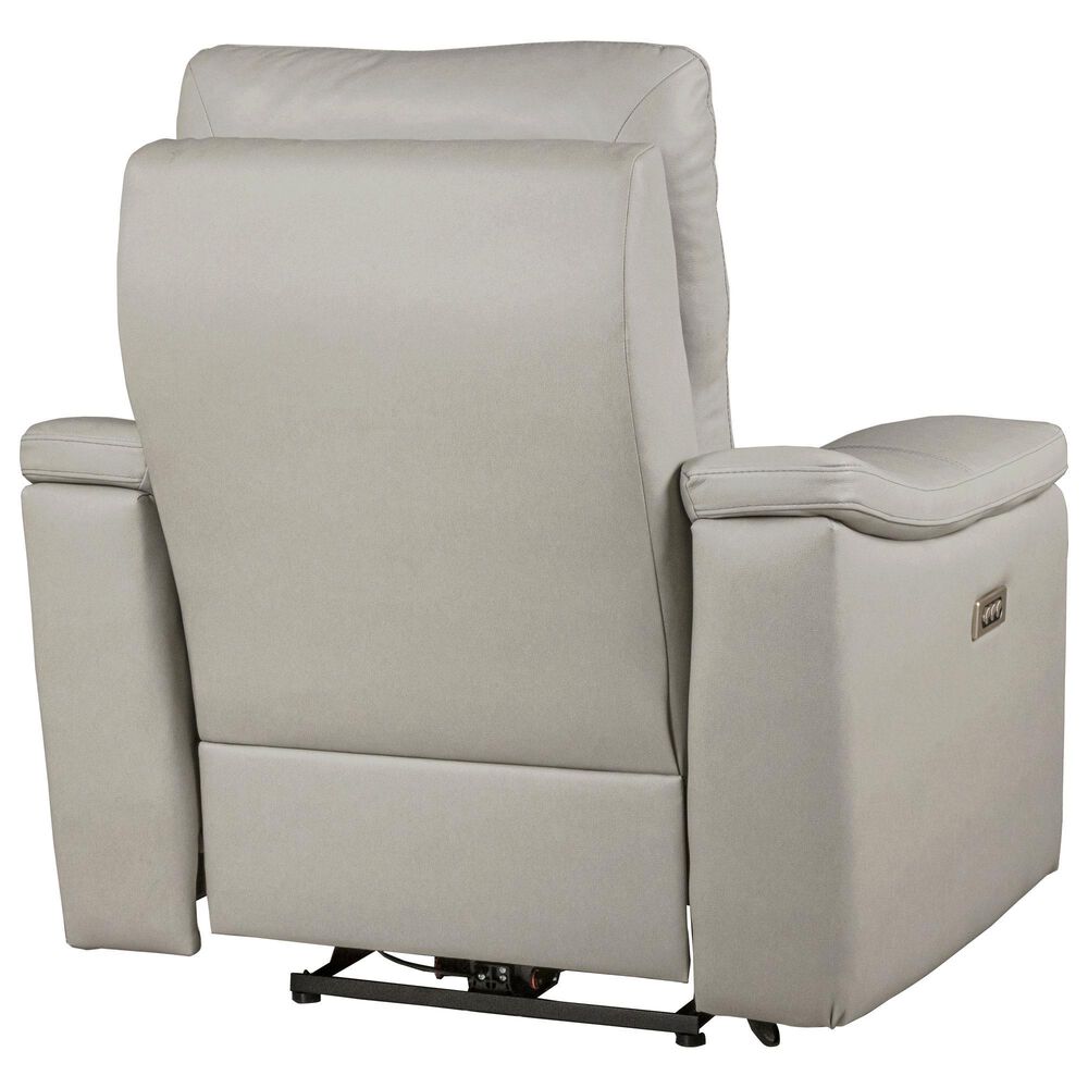 Elran Furniture Kayce Leather Power Recliner in Verona Gray, , large