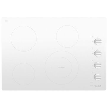 Whirlpool 30" Electric Ceramic Glass Cooktop in White, , large