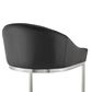 Blue River Katherine 30" Bar Stool with Black Cushion in Brushed Stainless Steel, , large