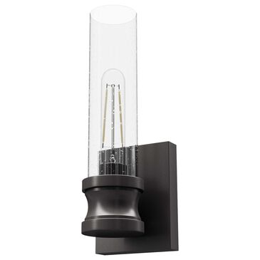 Hunter Lenlock 1-Light Wall Sconce with Seeded Shade in Noble Bronze, , large