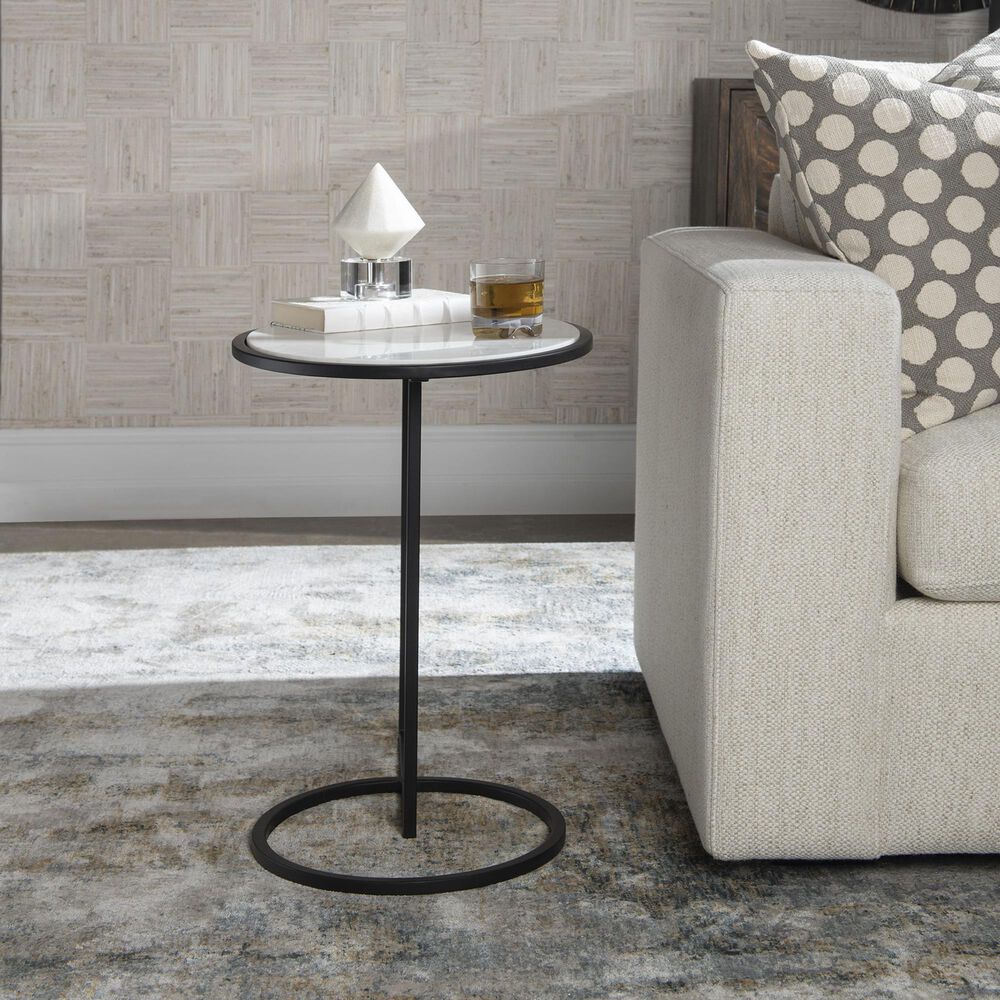 Uttermost Twofold Side Table in Satin Black and Polished White, , large