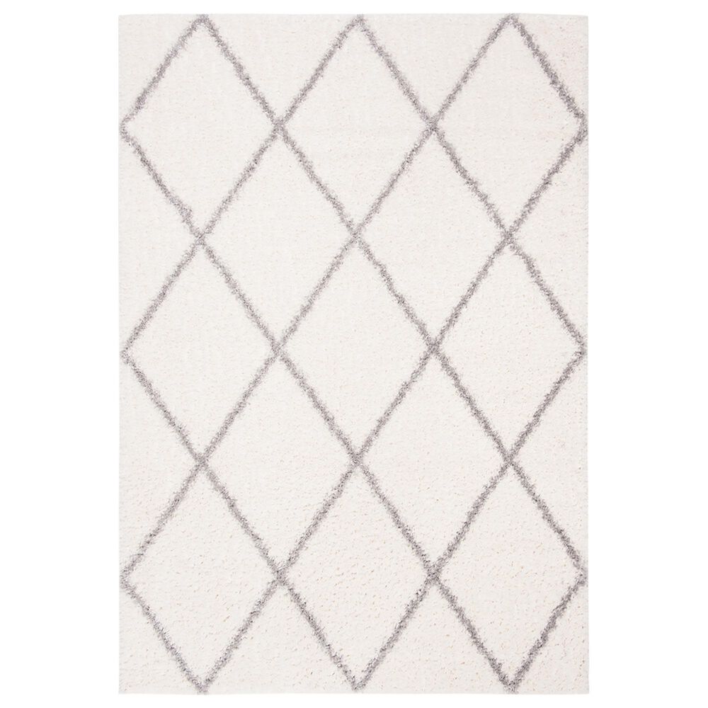 Safavieh Parma Shag PMA515A 6" x 9" Cream and Grey Area Rug, , large