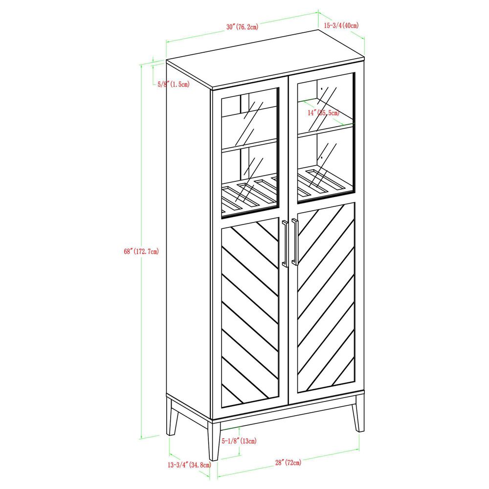 Walker Edison Logan 68&quot; Storage Cabinet in Birch, , large