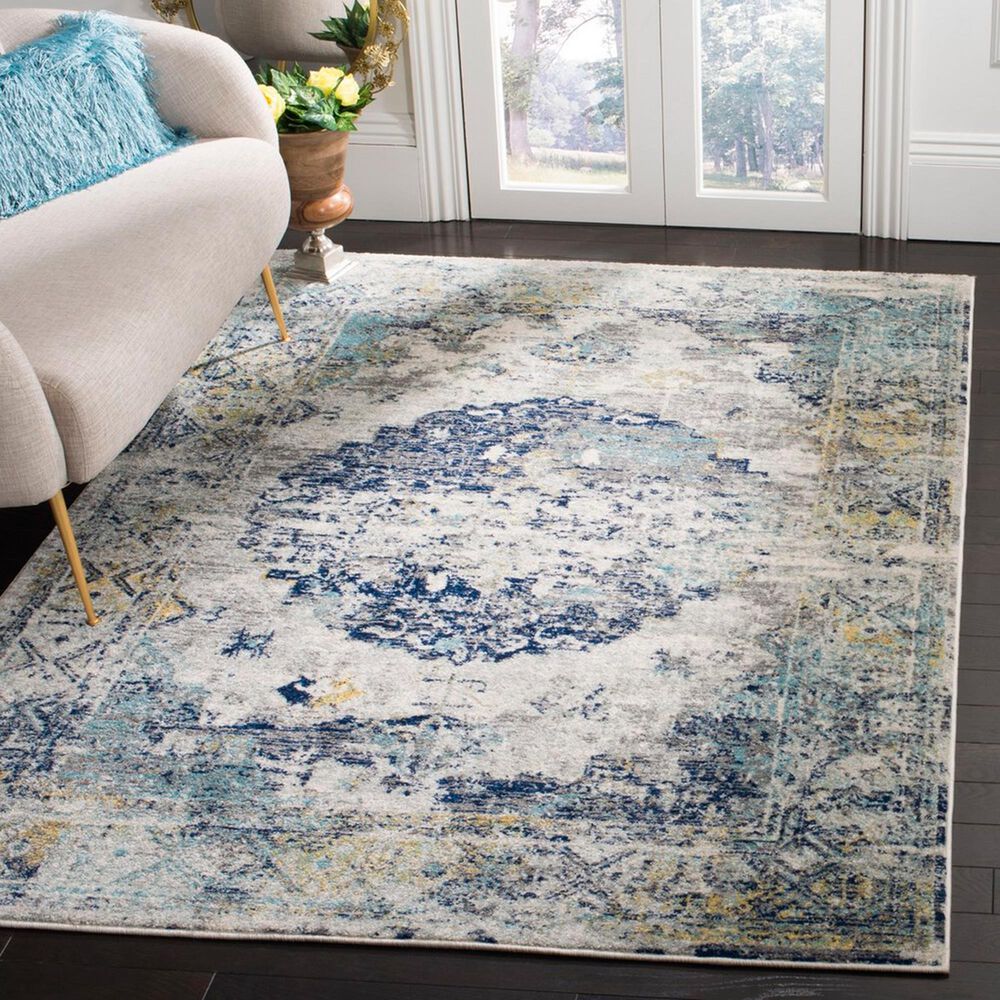 Safavieh Madison MAD158F 9&#39; x 12&#39; Light Grey and Blue Area Rug, , large