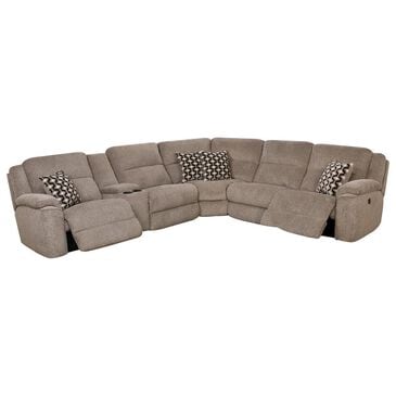 Homestretch Catalina 3-Piece Left Facing Power Reclining Curved Sectional in Gray, , large
