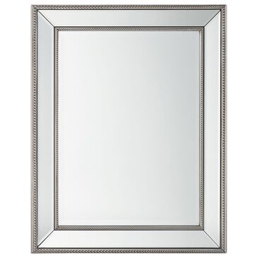 Garber Collection 28" Beaded Mirror Frame Mirror in Silver, , large