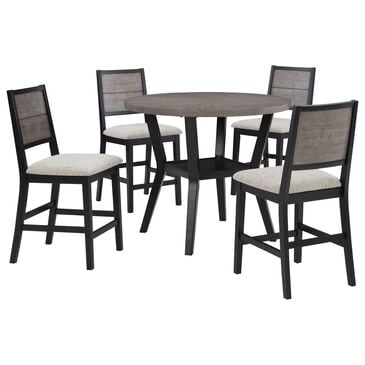 Signature Design by Ashley Corloda 5-Piece Counter Height Dining Set in Weathered Gray and Matte Black, , large